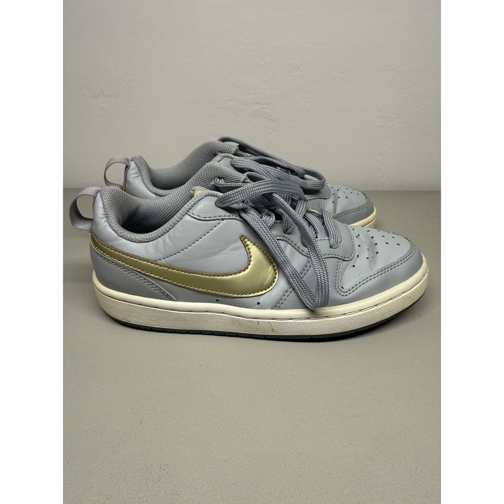 Nike Court Borough Grey Gold Kids Size 4